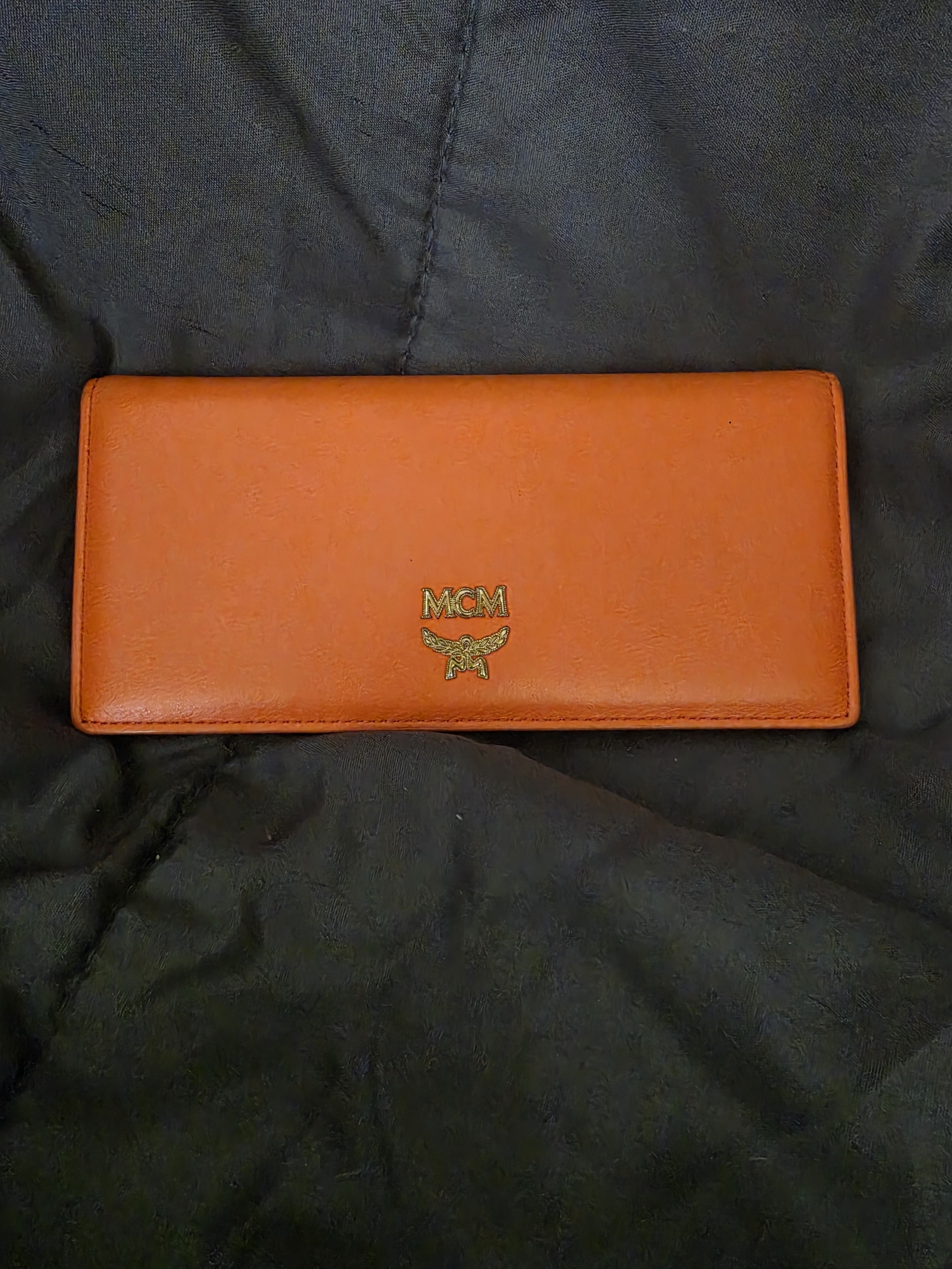 Mcm Orange Leather Long Wallet